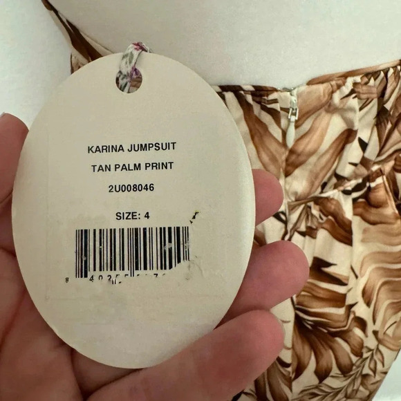 NWT $495 Autumn Adeigbo Karina Jumpsuit - Tropical Palm Resort Romper - Picture 13 of 13